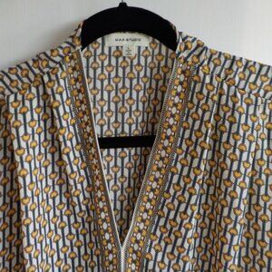 Max Studio Blouse - Sleeveless - Vintage Y2K Style - White Yellow - Large (538)